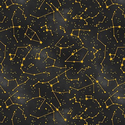 Constellation in Black - Celestial Galaxy - Blank Quilting