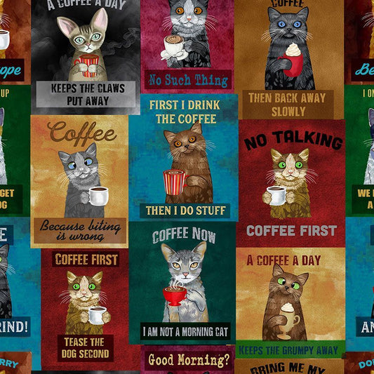 Coffee Cats in Multi - Caffeine Cats by Gail Cadden